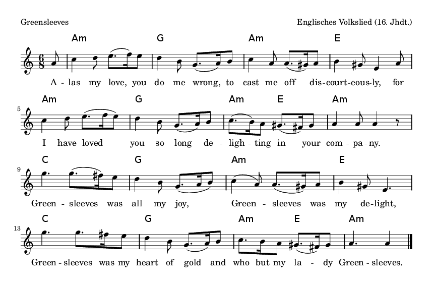 Английская народная песня «Зелёные рукава».